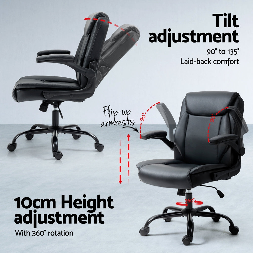 Artiss Computer Desk Executive Office Chairs Sets Black-Furniture > Office > Office & Desk Chairs-PEROZ Accessories
