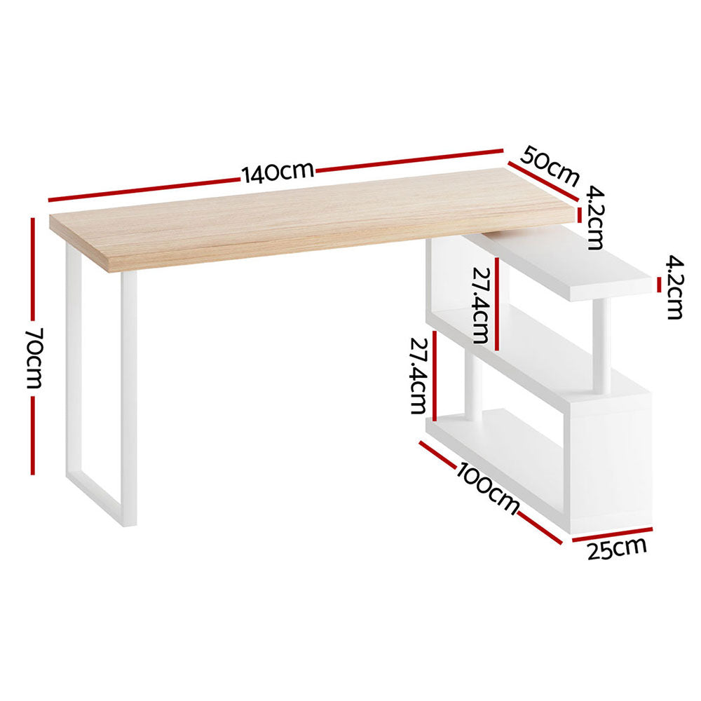 Artiss Computer Desk Bookshelf 140CM-Furniture > Office-PEROZ Accessories