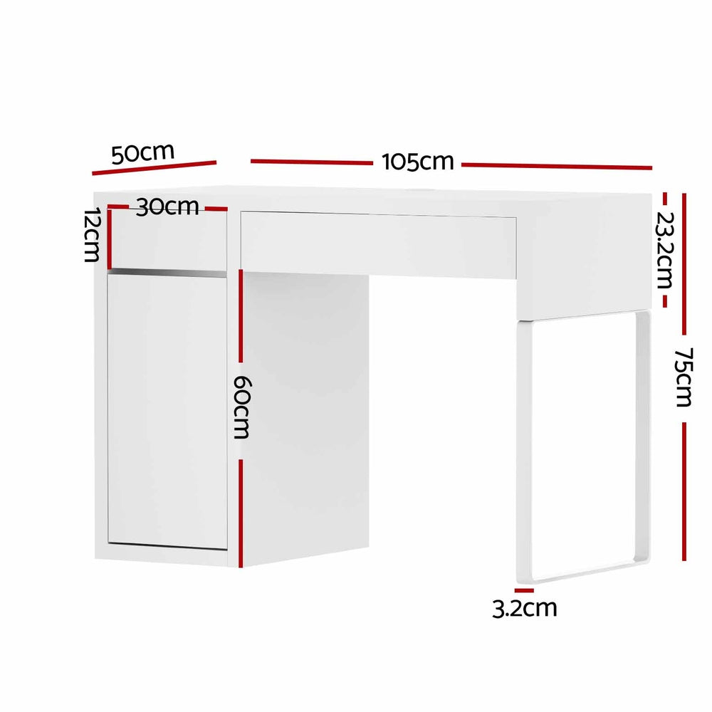 Artiss Computer Desk Drawer Cabinet White-Furniture > Office-PEROZ Accessories