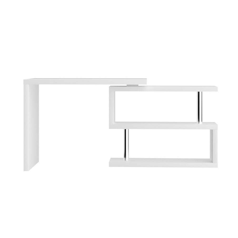 Artiss Computer Desk L-Shape Bookshelf White-Furniture > Office-PEROZ Accessories