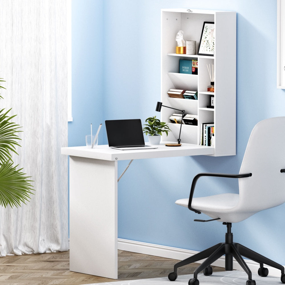 Artiss Computer Desk Bookshelf Wall Mount White-Furniture > Office-PEROZ Accessories
