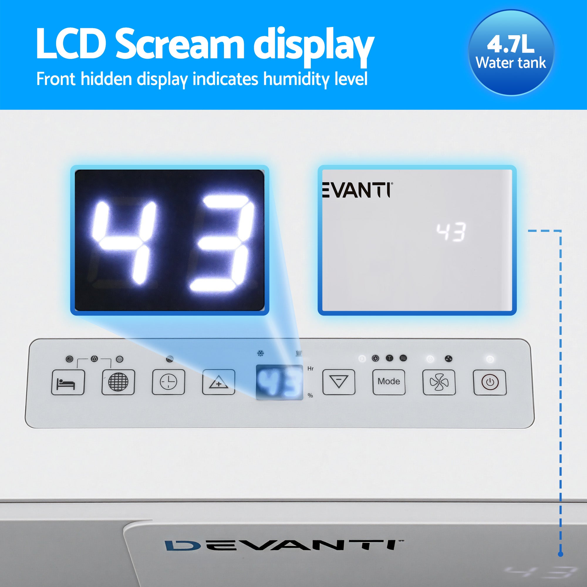 Devanti 30L/Day Dehumidifier Home Air Dryer Mould Moisture 4.7L Tank-Appliances > Aroma Diffusers & Humidifiers > Dehumidifiers-PEROZ Accessories