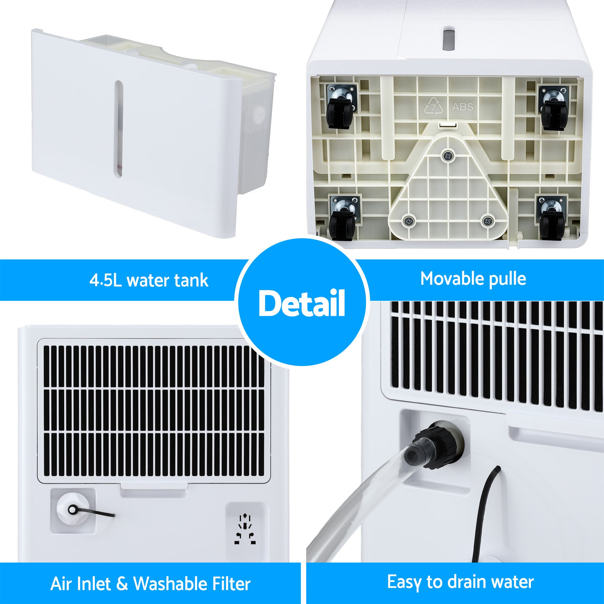 Devanti 30L/Day Dehumidifier Home Air Dryer Mould Moisture 4.7L Tank-Appliances > Aroma Diffusers & Humidifiers > Dehumidifiers-PEROZ Accessories
