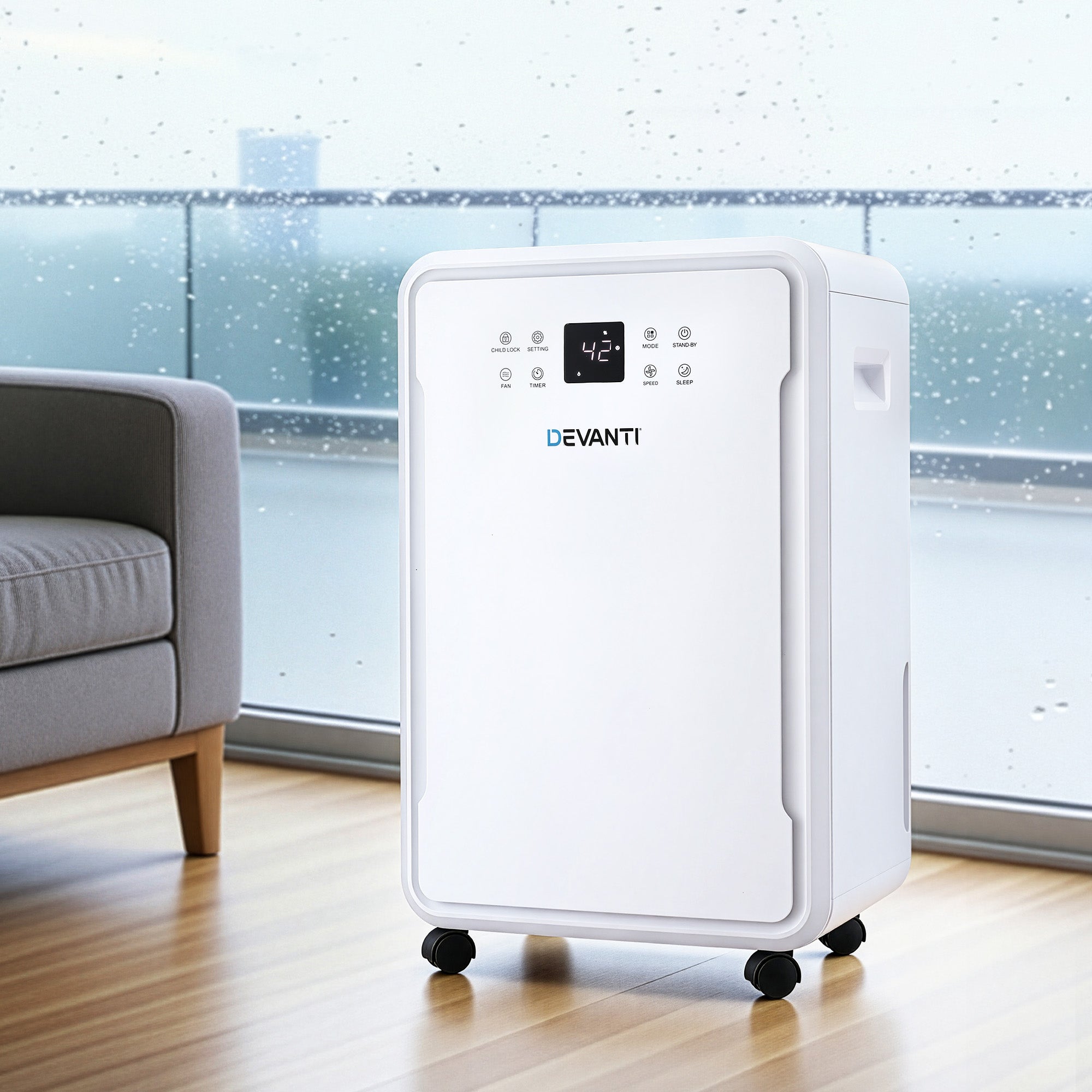Devanti 50L/Day Dehumidifier Home Air Dryer Mould Moisture 8.5L Tank-Appliances > Aroma Diffusers & Humidifiers > Dehumidifiers-PEROZ Accessories