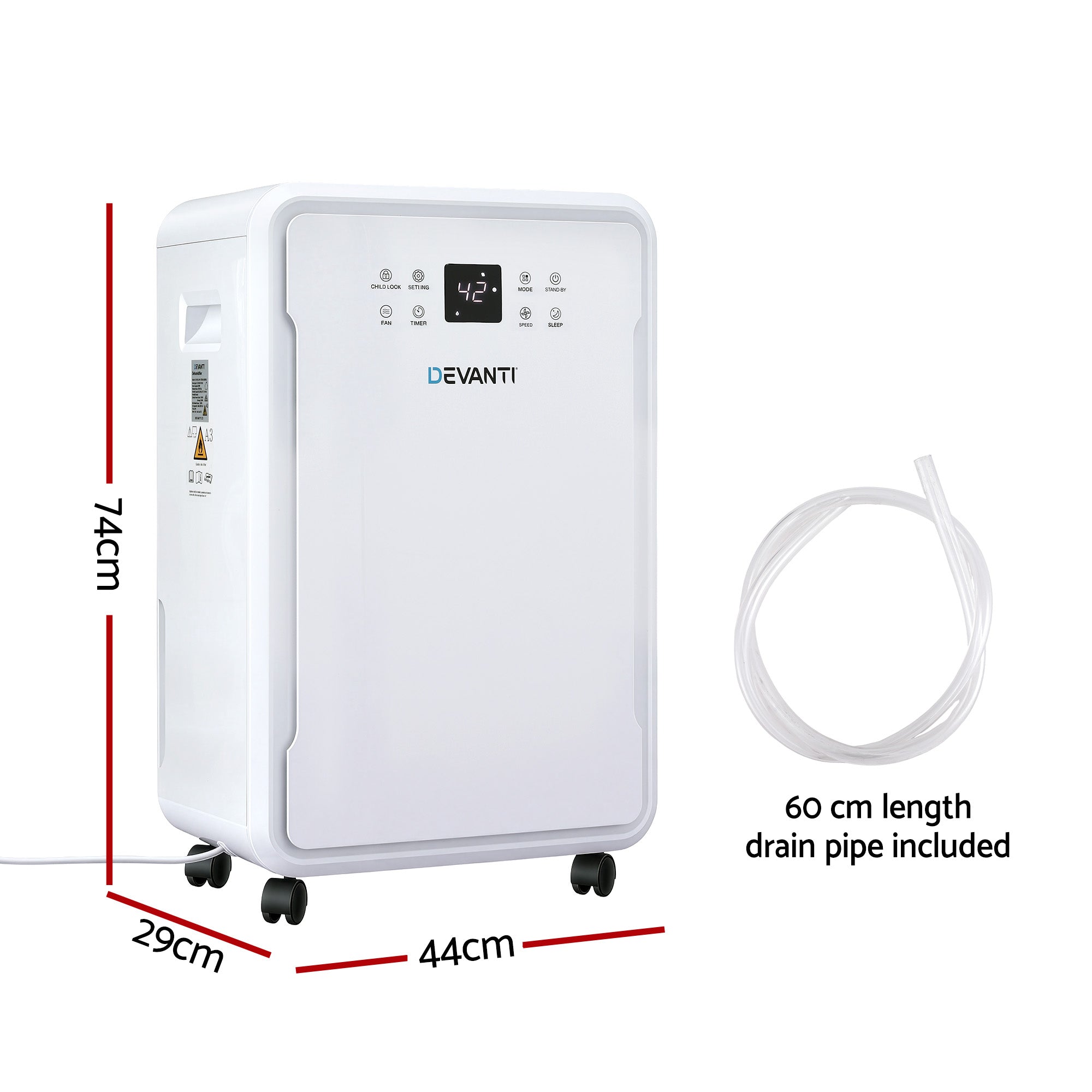 Devanti 50L/Day Dehumidifier Home Air Dryer Mould Moisture 8.5L Tank-Appliances > Aroma Diffusers & Humidifiers > Dehumidifiers-PEROZ Accessories