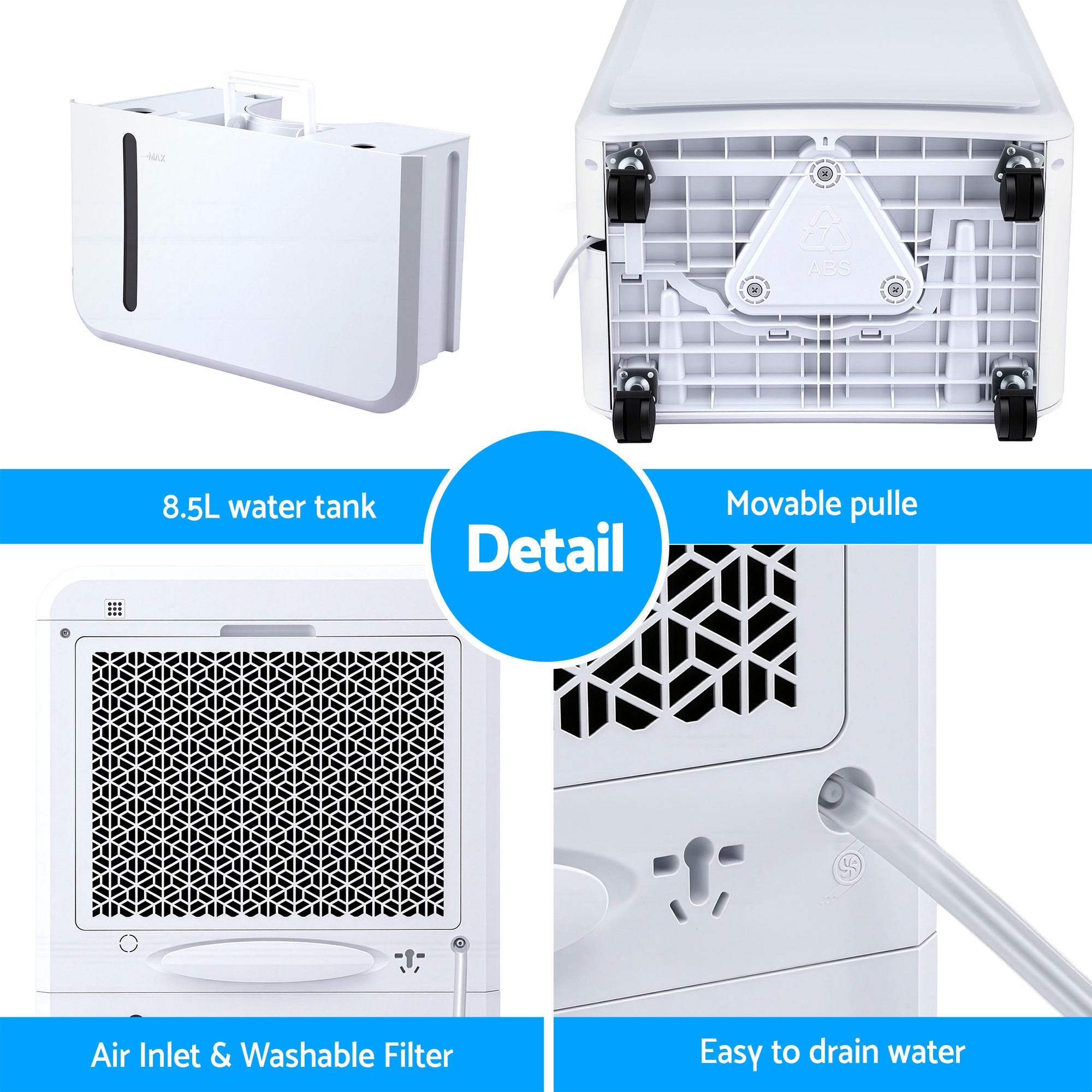 Devanti 50L/Day Dehumidifier Home Air Dryer Mould Moisture 8.5L Tank-Appliances > Aroma Diffusers & Humidifiers > Dehumidifiers-PEROZ Accessories