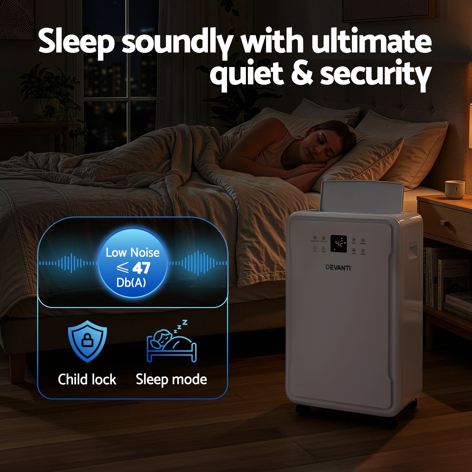 Devanti 50L/Day Dehumidifier Home Air Dryer Mould Moisture 8.5L Tank-Appliances > Aroma Diffusers & Humidifiers > Dehumidifiers-PEROZ Accessories