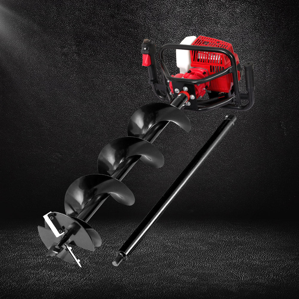 Giantz 92CC Post Hole Digger 200mm Petrol Drill Extension Auger Bits-Tools > Power Tools > Outdoor Power Equipment-PEROZ Accessories