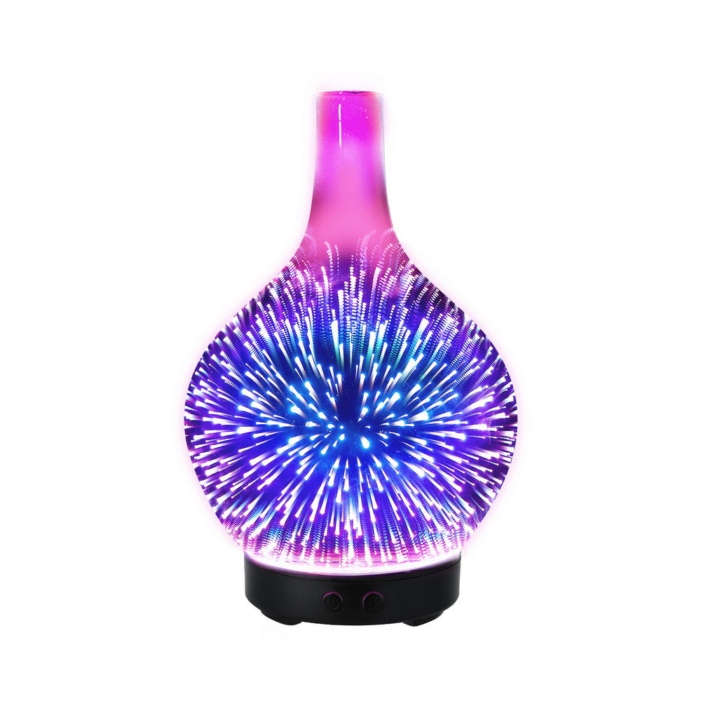 Devanti Ultrasonic Aroma Aromatherapy Diffuser 3D Light Oil Firework Humidifier-Appliances > Aroma Diffusers & Humidifiers-PEROZ Accessories
