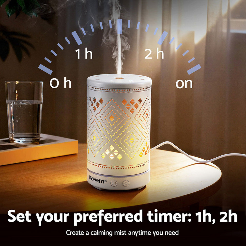 Devanti Ultrasonic Aroma Diffuser Aromatherapy 100ml LED Lights Iron Humidifier Forest-Appliances > Aroma Diffusers & Humidifiers > Aroma Diffusers-PEROZ Accessories