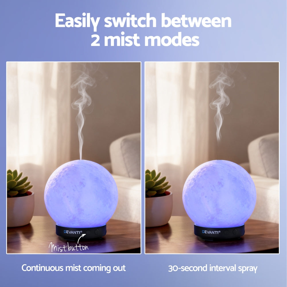 Devanti Ultrasonic Aroma Diffuser Aromatherapy Moon Lamp 100ml-Appliances > Aroma Diffusers & Humidifiers > Aroma Diffusers-PEROZ Accessories