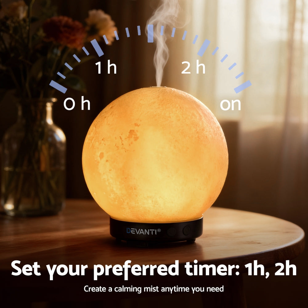 Devanti Ultrasonic Aroma Diffuser Aromatherapy Moon Lamp 100ml-Appliances > Aroma Diffusers & Humidifiers > Aroma Diffusers-PEROZ Accessories