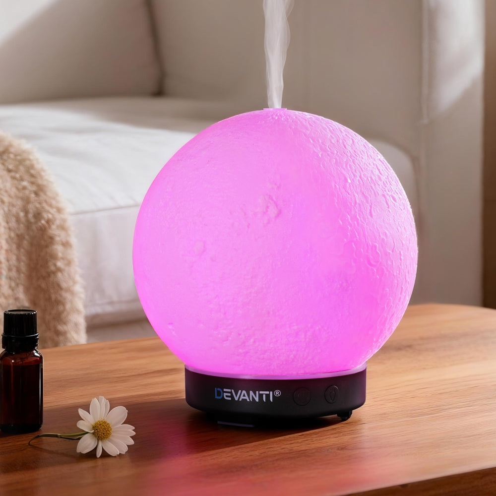 Devanti Ultrasonic Aroma Diffuser Aromatherapy Moon Lamp 100ml-Appliances > Aroma Diffusers & Humidifiers > Aroma Diffusers-PEROZ Accessories