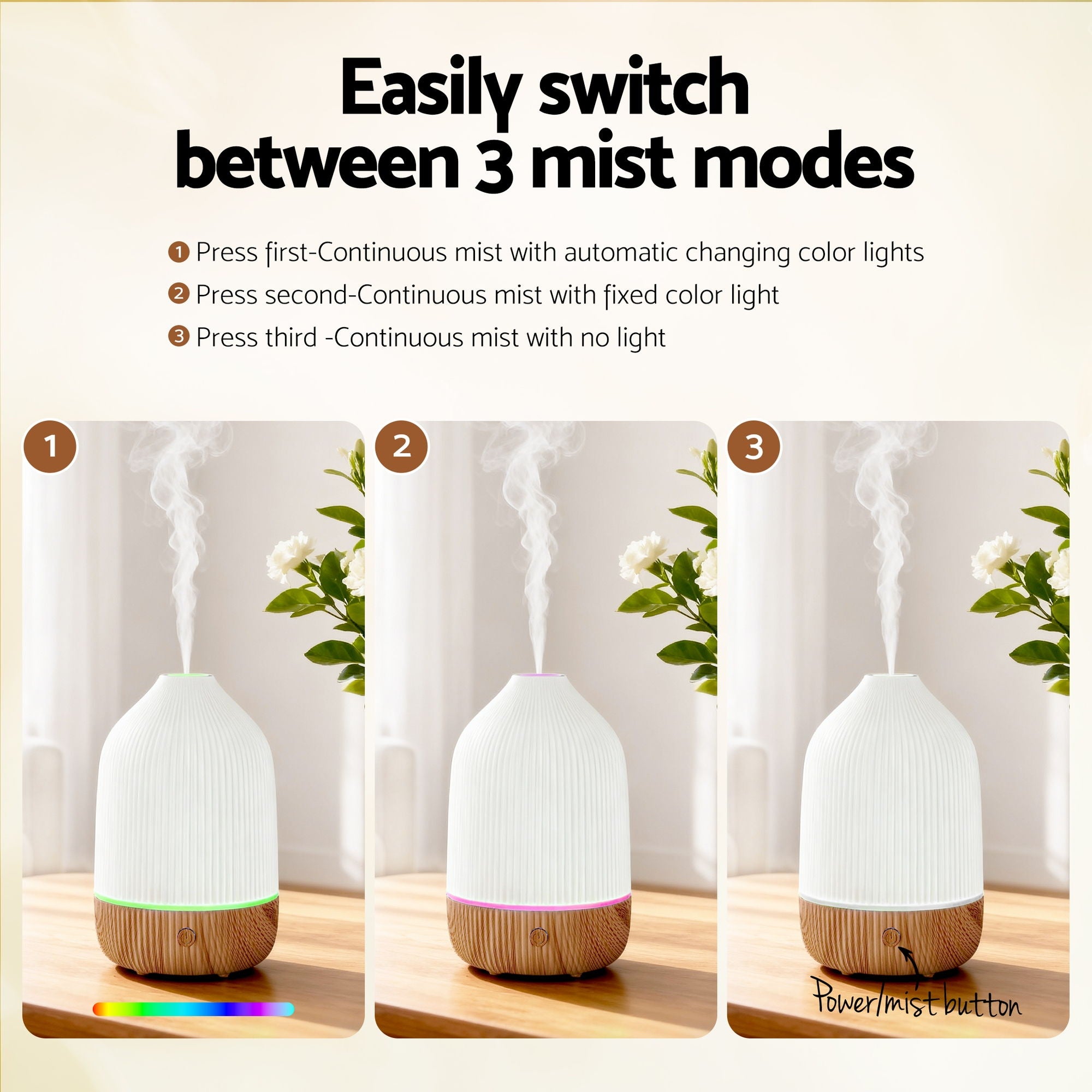 Devanti Ultrasonic Aroma Diffuser Aromatherapy 100ml LED Lights Iron Humidifier Forest-Appliances > Aroma Diffusers & Humidifiers > Aroma Diffusers-PEROZ Accessories