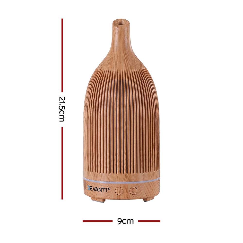 Devanti Ultrasonic Aroma Diffuser Aromatherapy 200ml LED Lights Iron Humidifier Forest Light wood grain-Appliances > Aroma Diffusers & Humidifiers > Aroma Diffusers-PEROZ Accessories