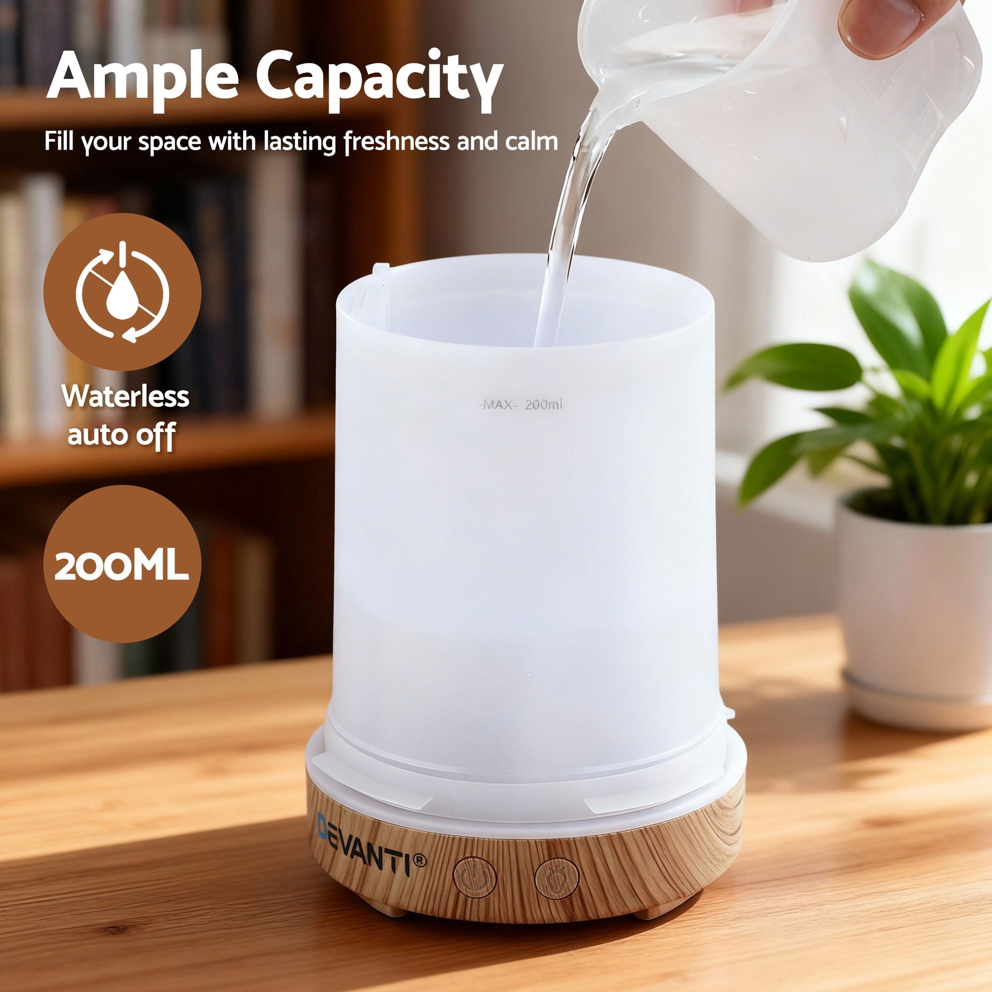 Devanti Ultrasonic Aroma Diffuser Aromatherapy 200ml LED Lights Iron Humidifier Forest-Appliances > Aroma Diffusers & Humidifiers > Aroma Diffusers-PEROZ Accessories
