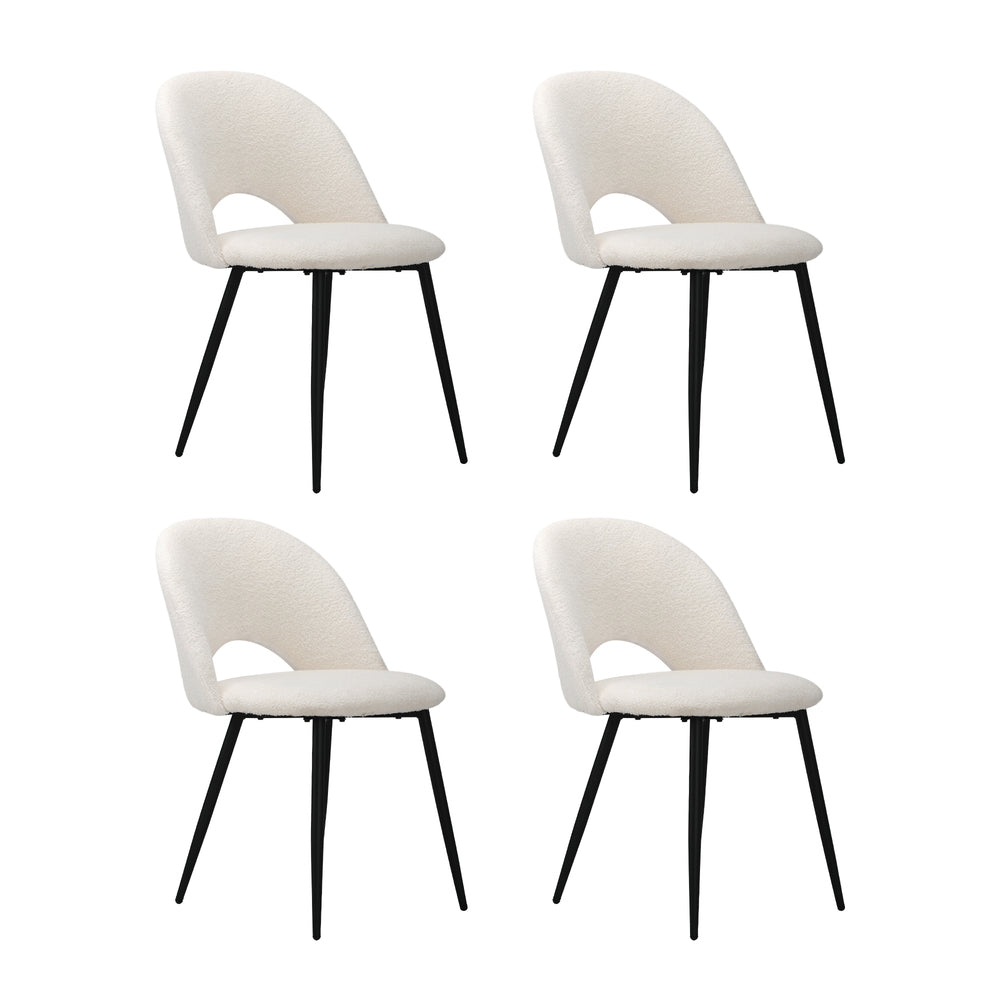 Oikiture 90cm Round Dining Table with 4PCS Chairs White and Black-Dining Sets-PEROZ Accessories