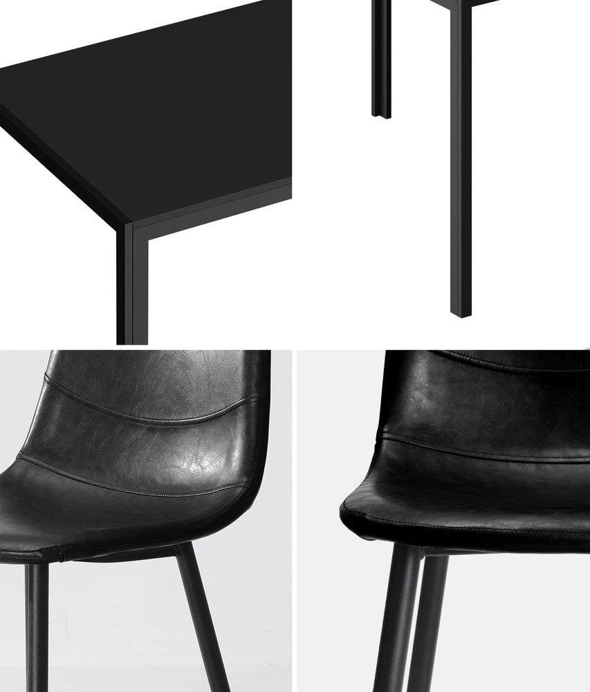 Oikiture 4-Seater Dining Set 1.2m Rectangular Table and Chairs-Dining Set-PEROZ Accessories