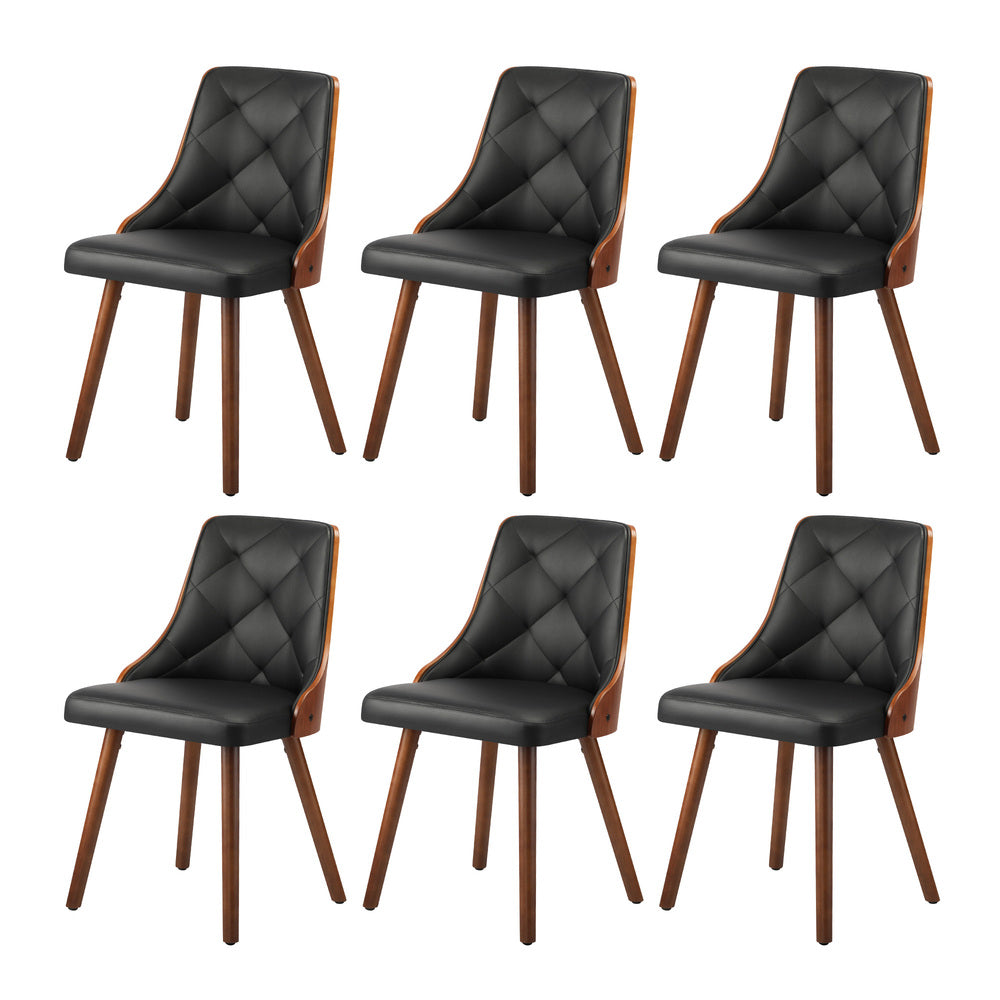 Oikiture 160cm Extendable Dining Table with 6PCS Chairs PU Leather-Dining Set-PEROZ Accessories