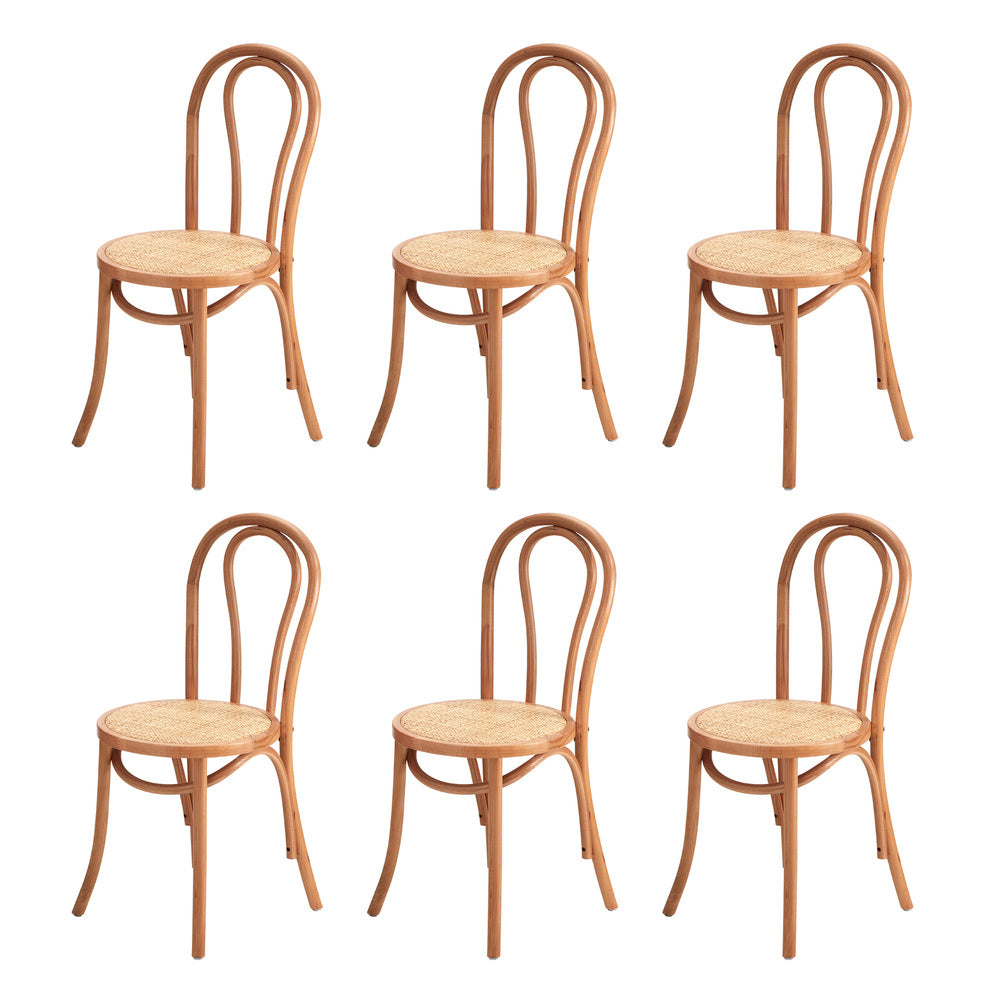 Oikiture 160cm Extendable Dining Table with 6PCS Crossback Chairs Natural-Dining Set-PEROZ Accessories