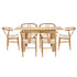 Oikiture 160cm Extendable Dining Table with 6x Hans Wegner Dining Chairs Natural-Dining Set-PEROZ Accessories
