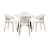 Oikiture 110cm Round Dining Table with 4PCS Chairs Sherpa Gold-Dining Set-PEROZ Accessories