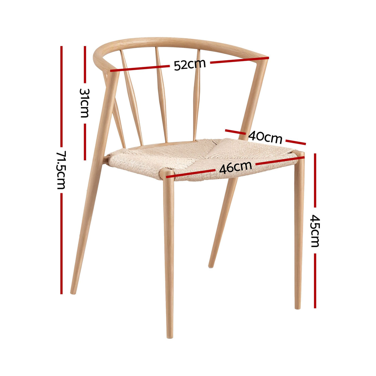 Artiss Dining Chairs Set of 4, Leisure Accent Chair for Living Room & Balcony Spindle Back-Furniture > Dining > Kitchen & Dining Chairs-PEROZ Accessories