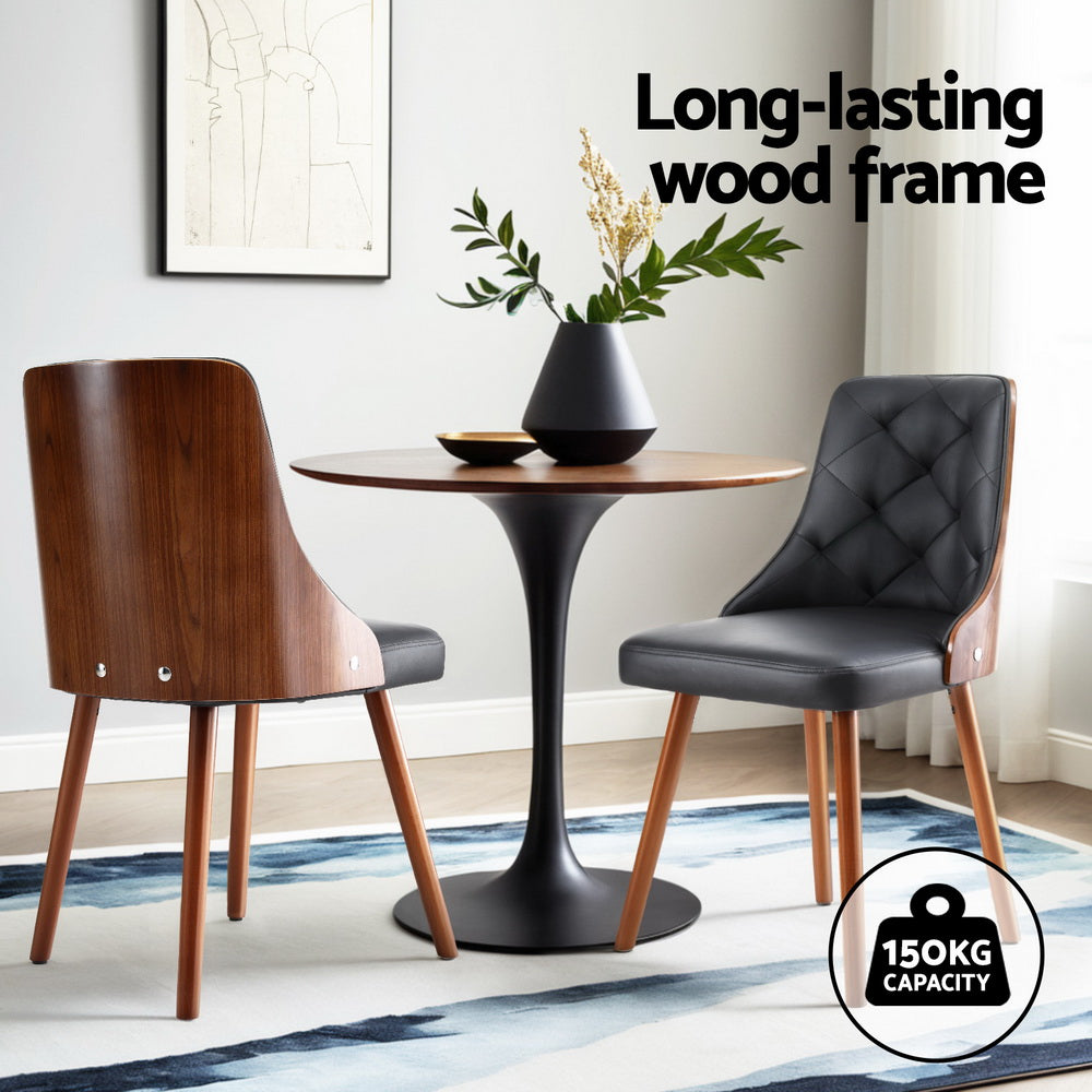 1 Set of 4 Artiss Dining Chairs Black PU-Furniture > Dining > Kitchen & Dining Chairs-PEROZ Accessories
