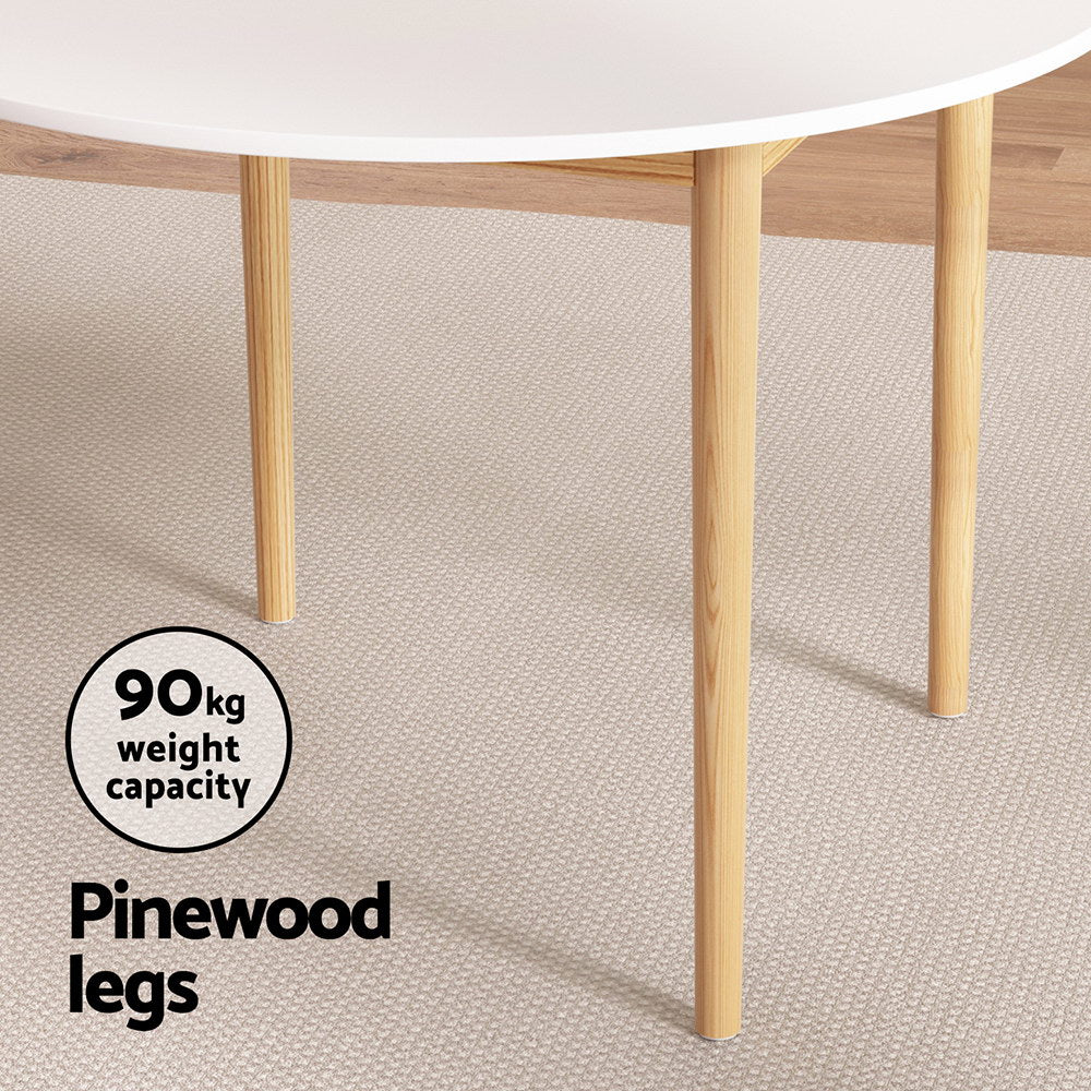 Artiss Dining Table Round White 108CM Diameter Demi-Furniture > Dining-PEROZ Accessories