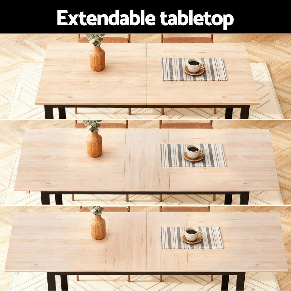 Artiss 2M Extendable Dining Table Kitchen Cafe Lounge Restaurant Tables Natural-Furniture > Dining > Dining Set-PEROZ Accessories