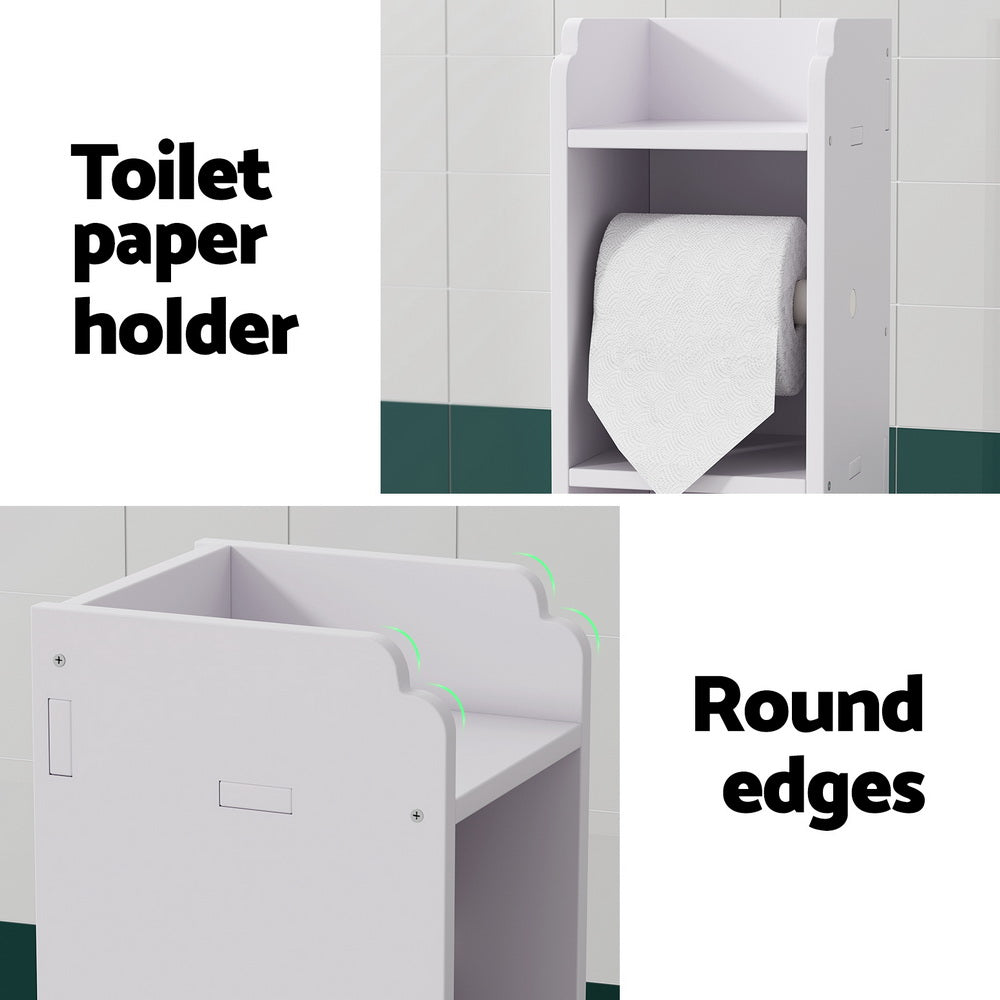 Artiss Bathroom Cabinet Toilet Roll Holder Tissue Organizer 3 Tier Floor Cabinet-Furniture > Bathroom-PEROZ Accessories