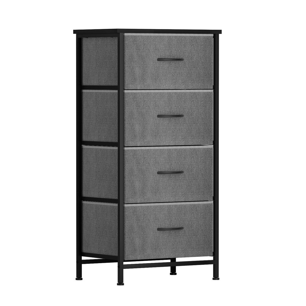 Artiss Chest of 4 Drawers Storage Dresser Tallboy Grey-Furniture > Bedroom > Dressers-PEROZ Accessories