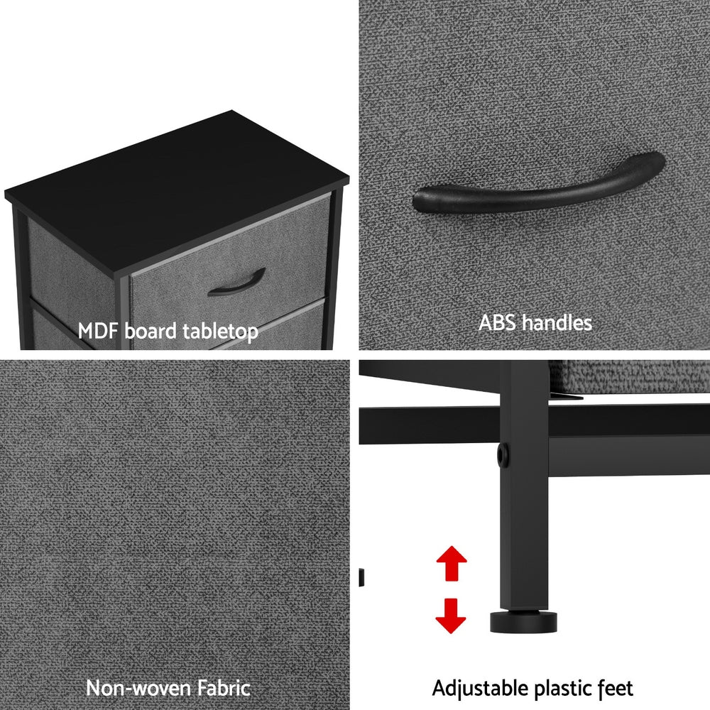 Artiss Chest of 4 Drawers Storage Dresser Tallboy Grey-Furniture > Bedroom > Dressers-PEROZ Accessories