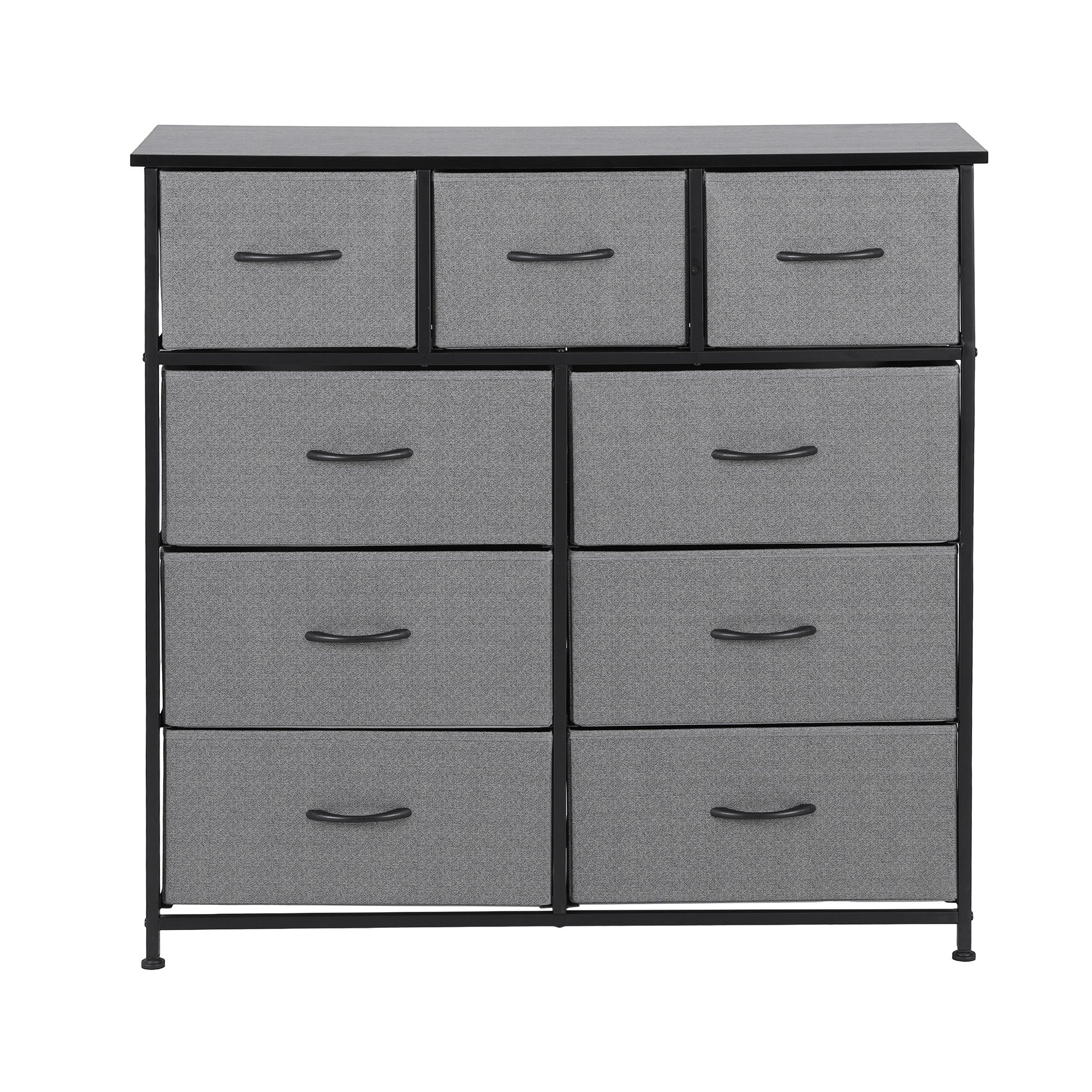 Artiss Chest of 9 Drawers Storage Dresser Tallboy Dark Grey-Furniture > Bedroom > Dressers-PEROZ Accessories