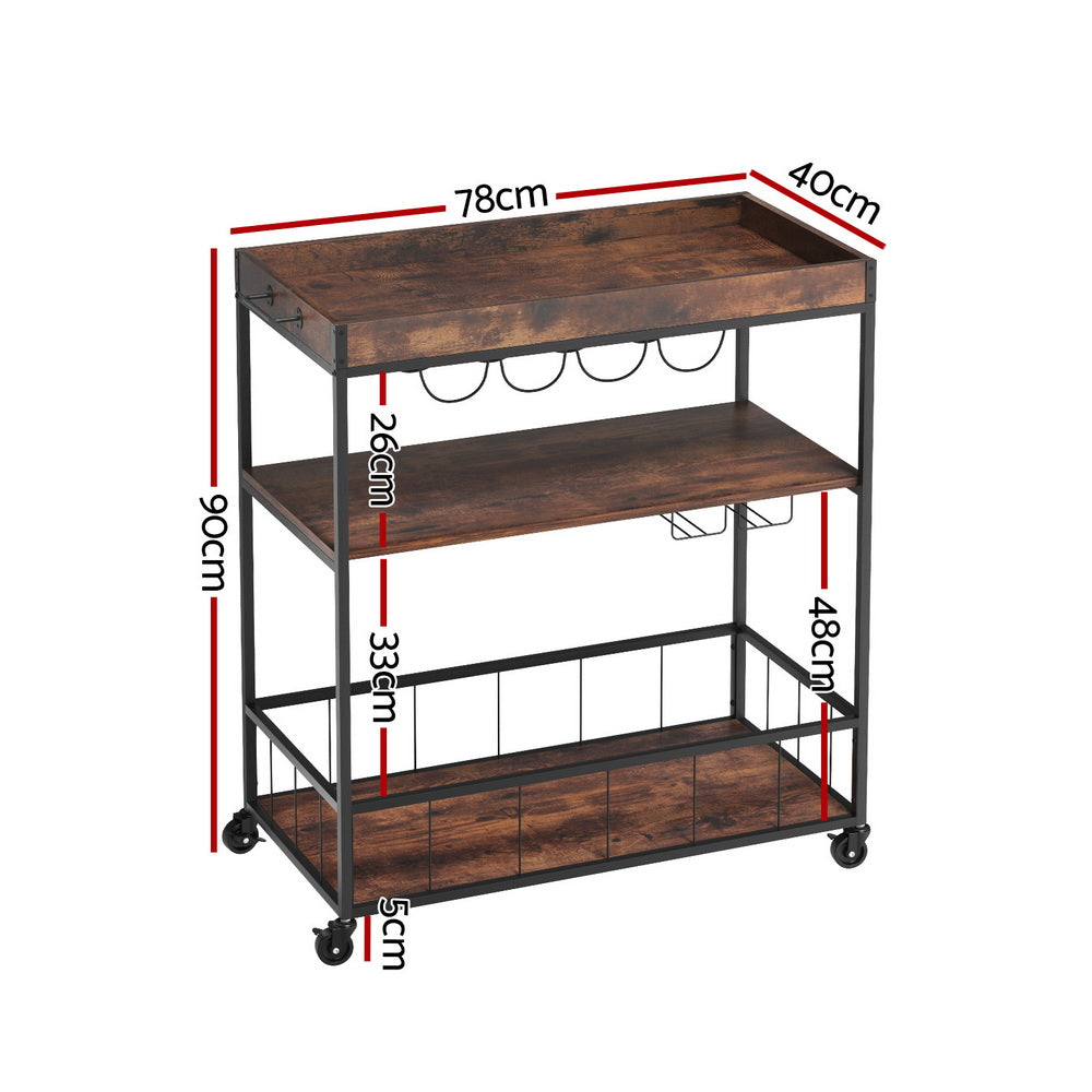 Artiss Kitchen Island Rolling Serving Cart-Furniture > Dining-PEROZ Accessories