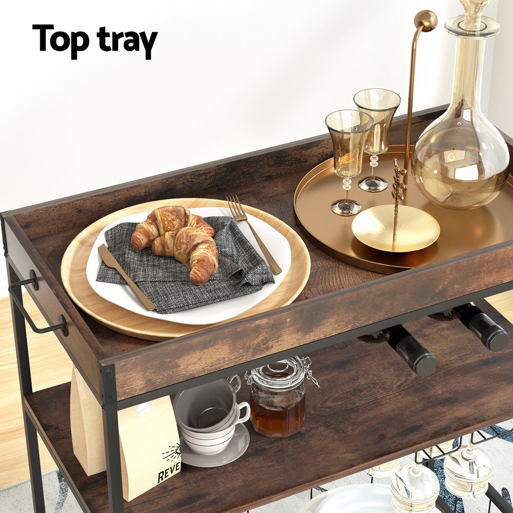 Artiss Kitchen Island Rolling Serving Cart-Furniture > Dining-PEROZ Accessories