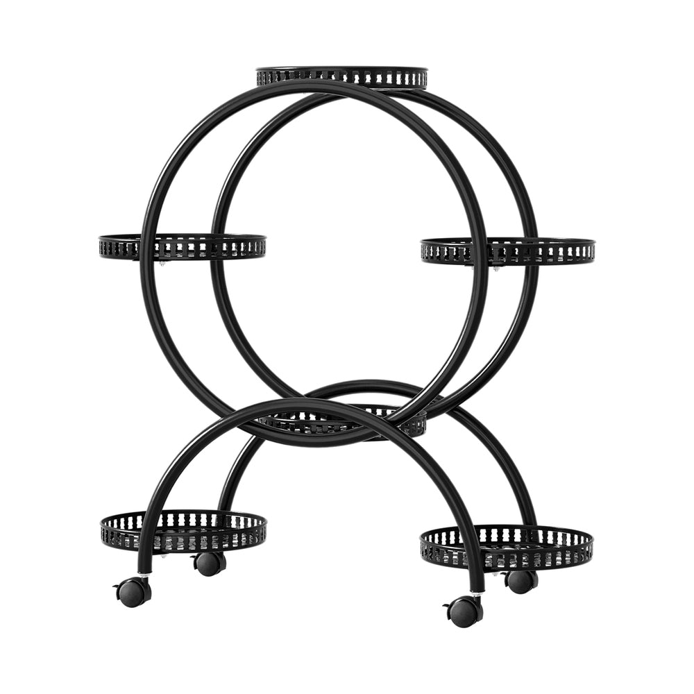 Artiss Plant Stand 6 Tier Metal Flower Pot Rack Wheels-Furniture > Living Room-PEROZ Accessories