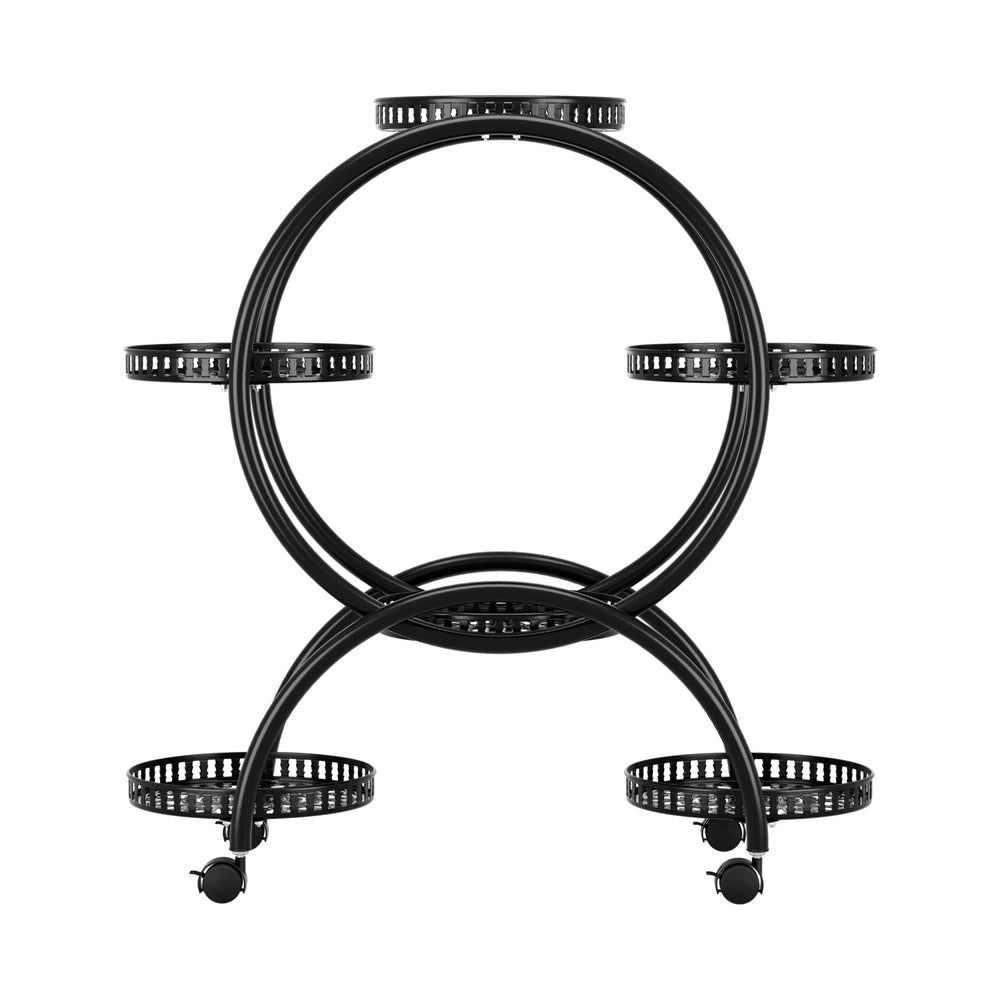 Artiss Plant Stand 6 Tier Metal Flower Pot Rack Wheels-Furniture > Living Room-PEROZ Accessories