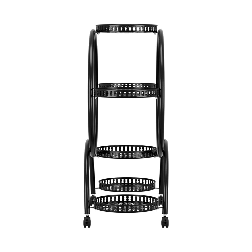 Artiss Plant Stand 6 Tier Metal Flower Pot Rack Wheels-Furniture > Living Room-PEROZ Accessories