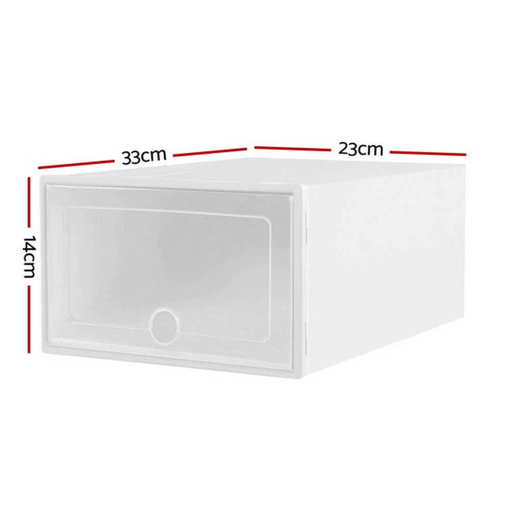 Artiss Shoe Box Rack DIY Set of 12 Stackable White Abel-Shoe Storage Cabinets-PEROZ Accessories