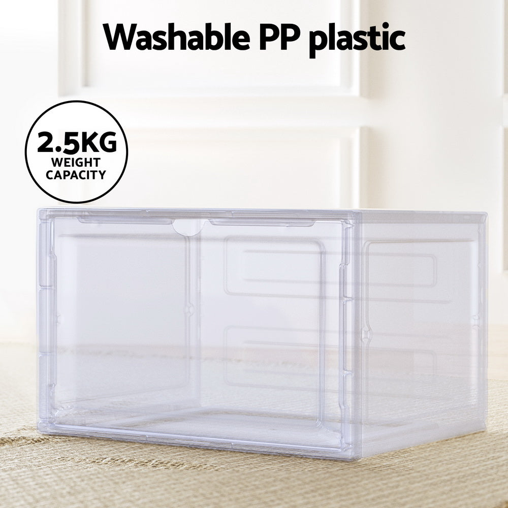 Artiss Shoe Box DIY Set of 6 Stackable Magnetic Door-Home & Garden > Storage-PEROZ Accessories