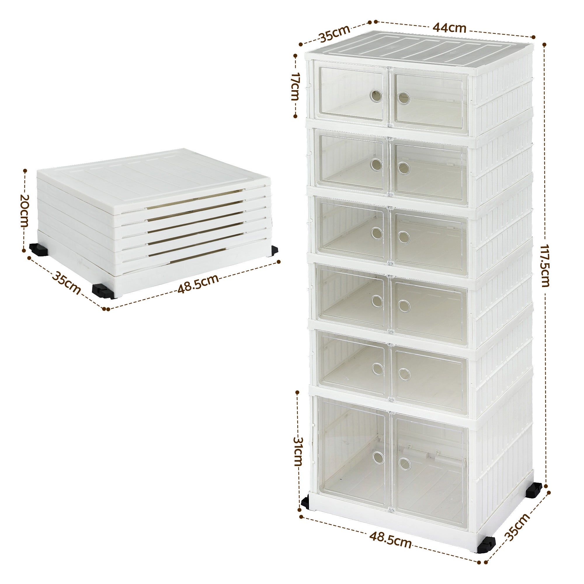 Artiss Foldable Shoe Storage Box 6 Tier 12 Pairs Entryway-Furniture > Living Room > Shoe Storage-PEROZ Accessories