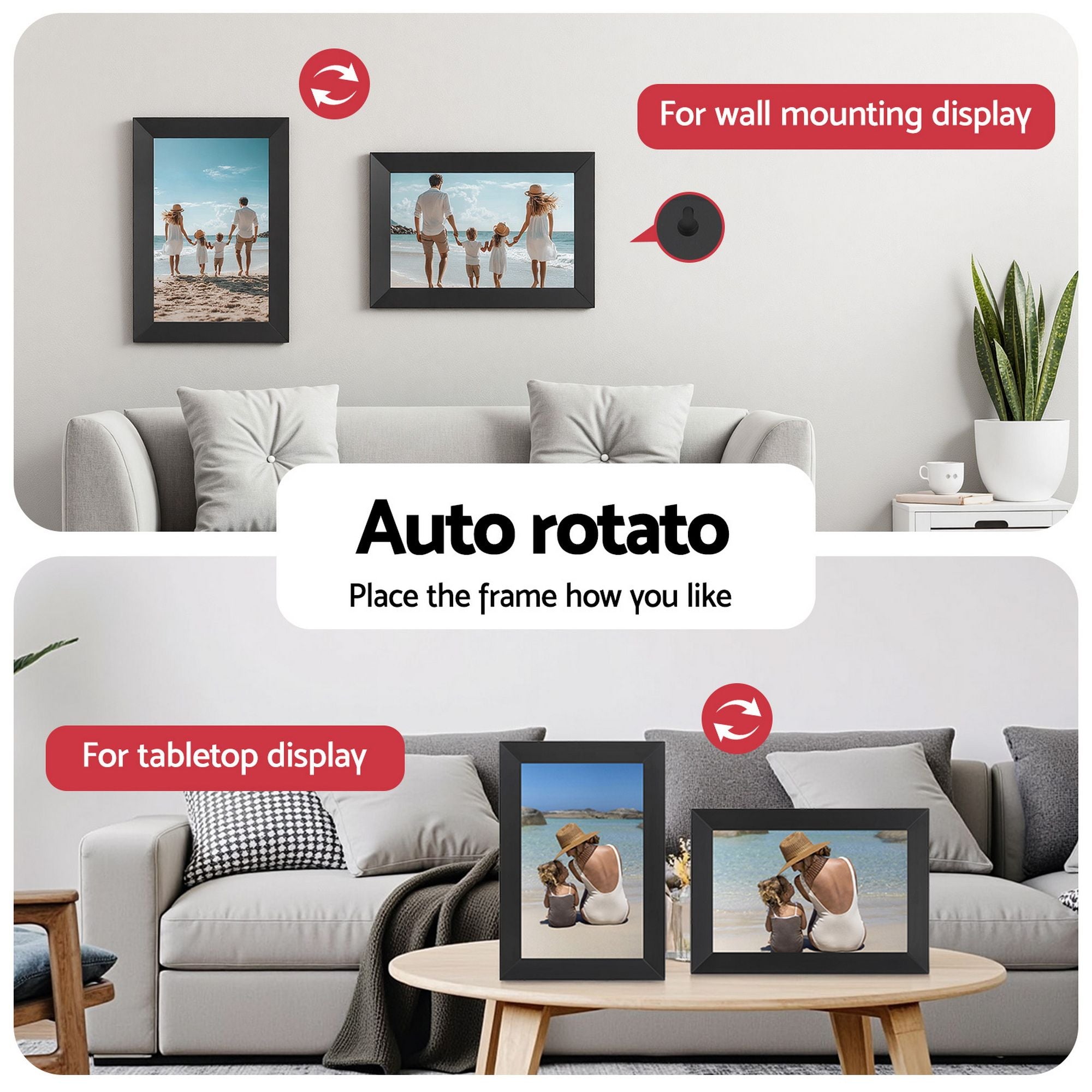 Artiss Digital Photo Frame 10.1 Inch WIFI Touch-Screen Picture Video Player 32G-Home & Garden > Decor > Picture Frames-PEROZ Accessories