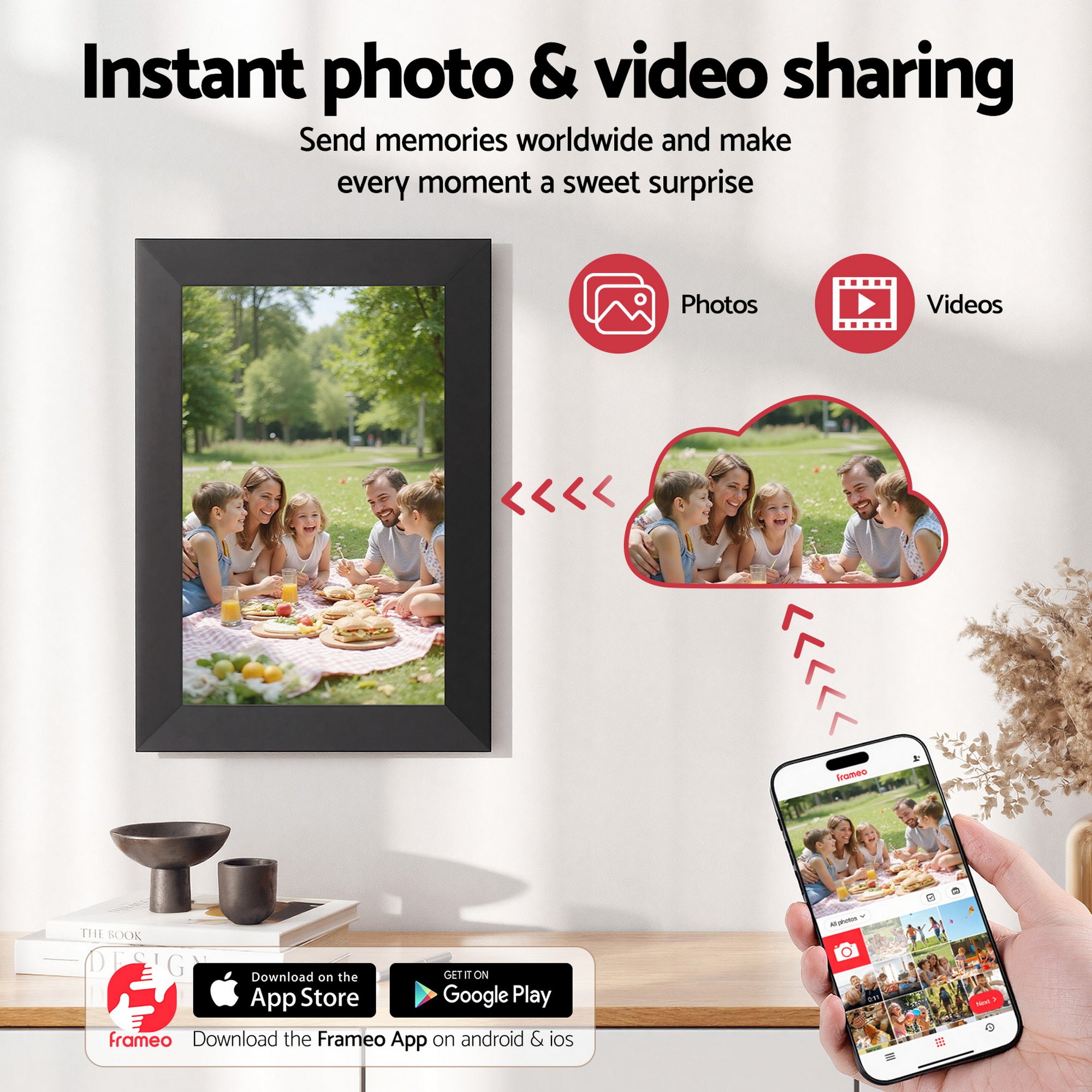 Artiss Digital Photo Frame 10.1 Inch WIFI Touch-Screen Picture Video Player 32G-Home & Garden > Decor > Picture Frames-PEROZ Accessories