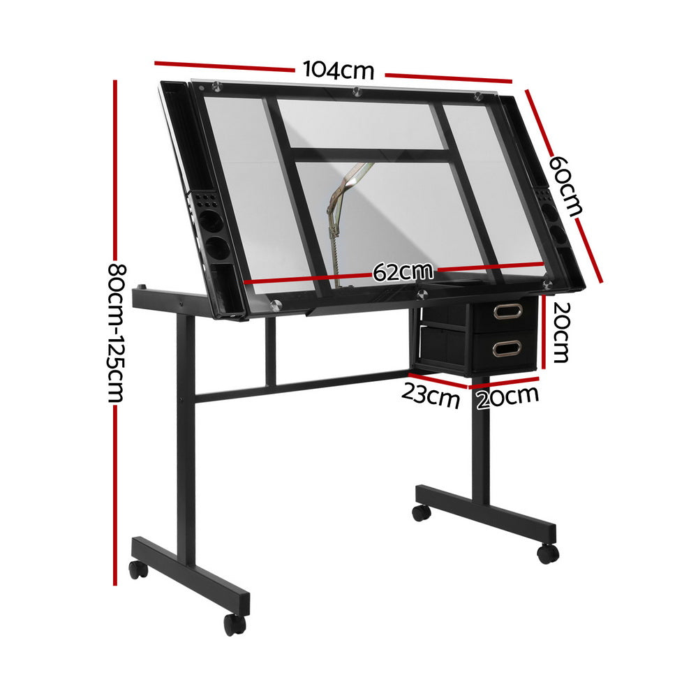 Artiss Drawing Desk Drafting Table Black-Furniture > Office-PEROZ Accessories