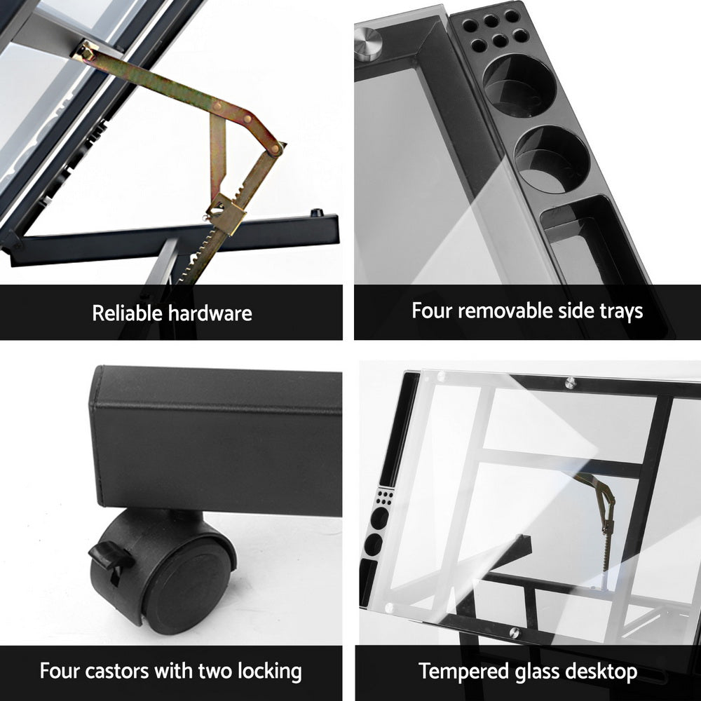 Artiss Drawing Desk Drafting Table Black-Furniture > Office-PEROZ Accessories