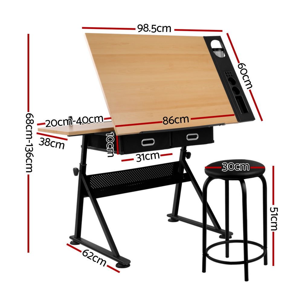 Artiss Drawing Desk Drafting Table-Furniture > Office-PEROZ Accessories