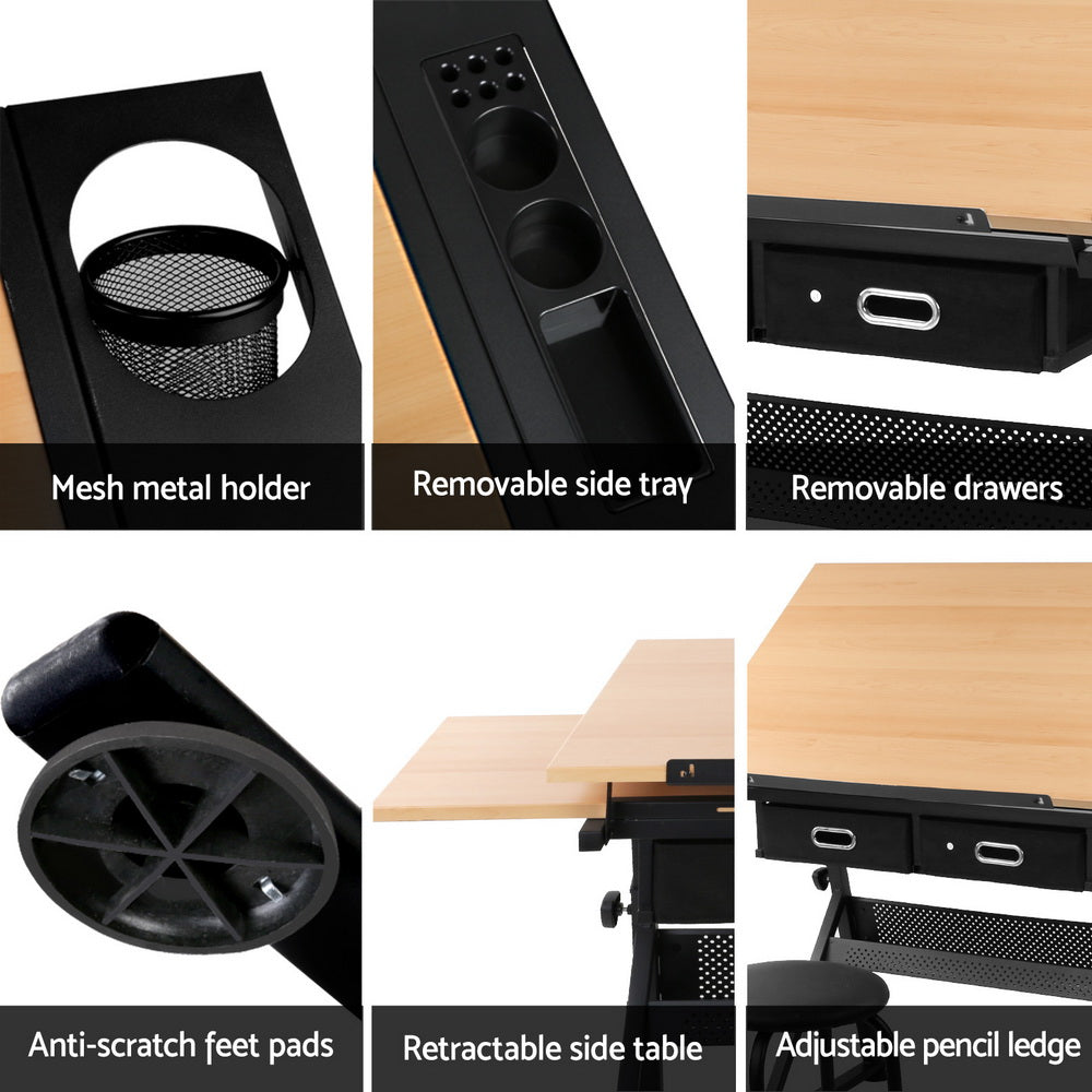 Artiss Drawing Desk Drafting Table-Furniture > Office-PEROZ Accessories