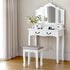 Artiss Dressing Table Stool Set Foldable Mirror White-Dressing Tables-PEROZ Accessories