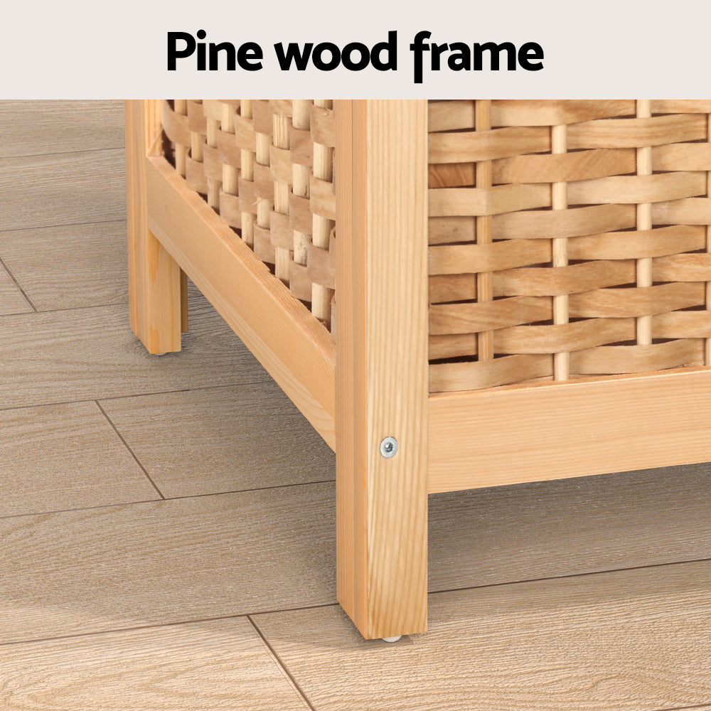 Artiss Laundry Hamper Bathroom Storage Cabinet Wooden Organiser Bag Clothes-Furniture > Bathroom-PEROZ Accessories